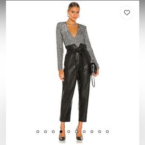 Bardot Debbie High-waist Paperbag Faux Leather Pants - Blk - sz XS/2